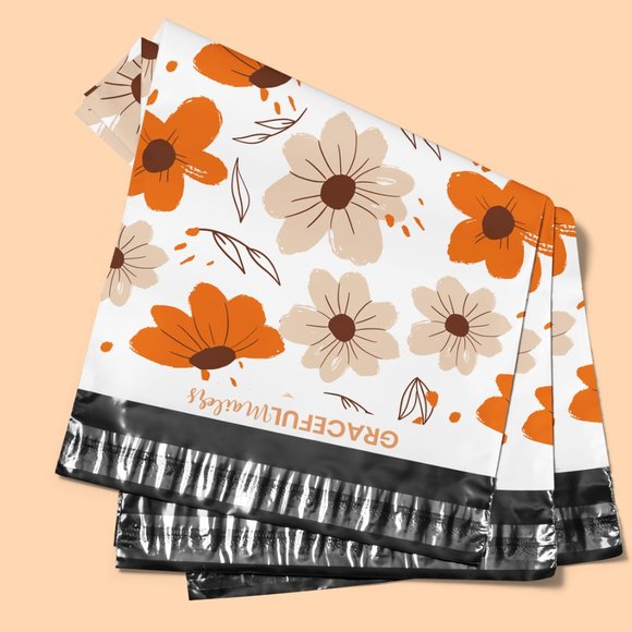 10x13 Rustic Bloom Fall Floral Poly Mailers: 25 Ct - Picture 3 of 5